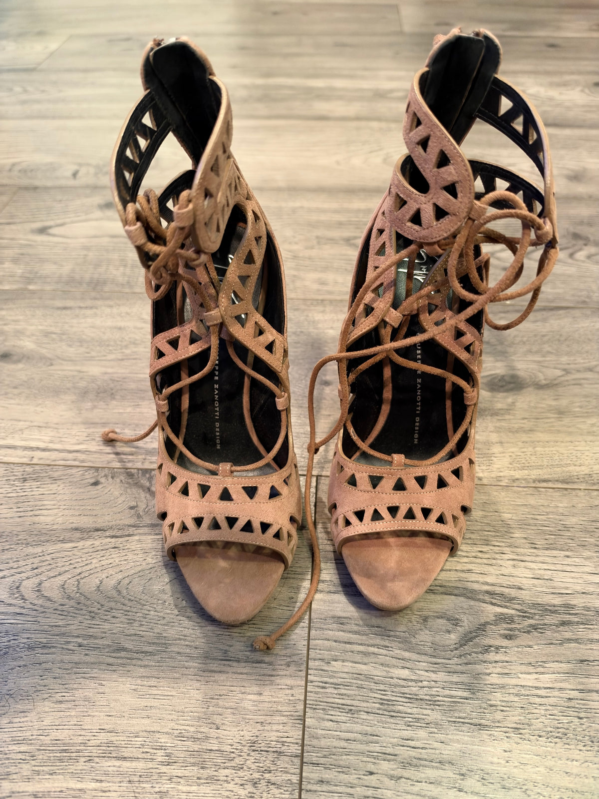 Giuseppe Zanotti cut out suede heels