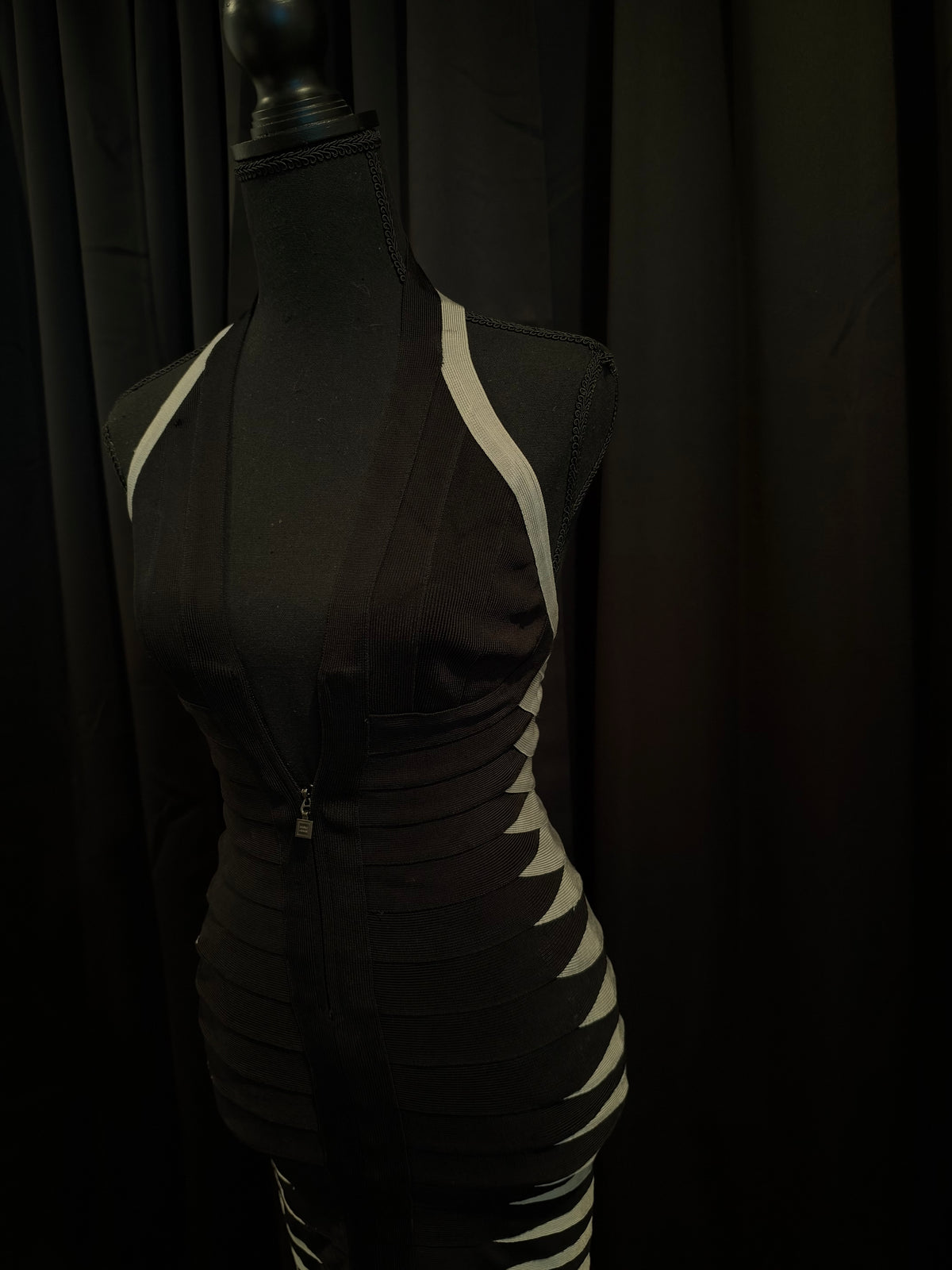 Herve Leger midi halter bodycon dress