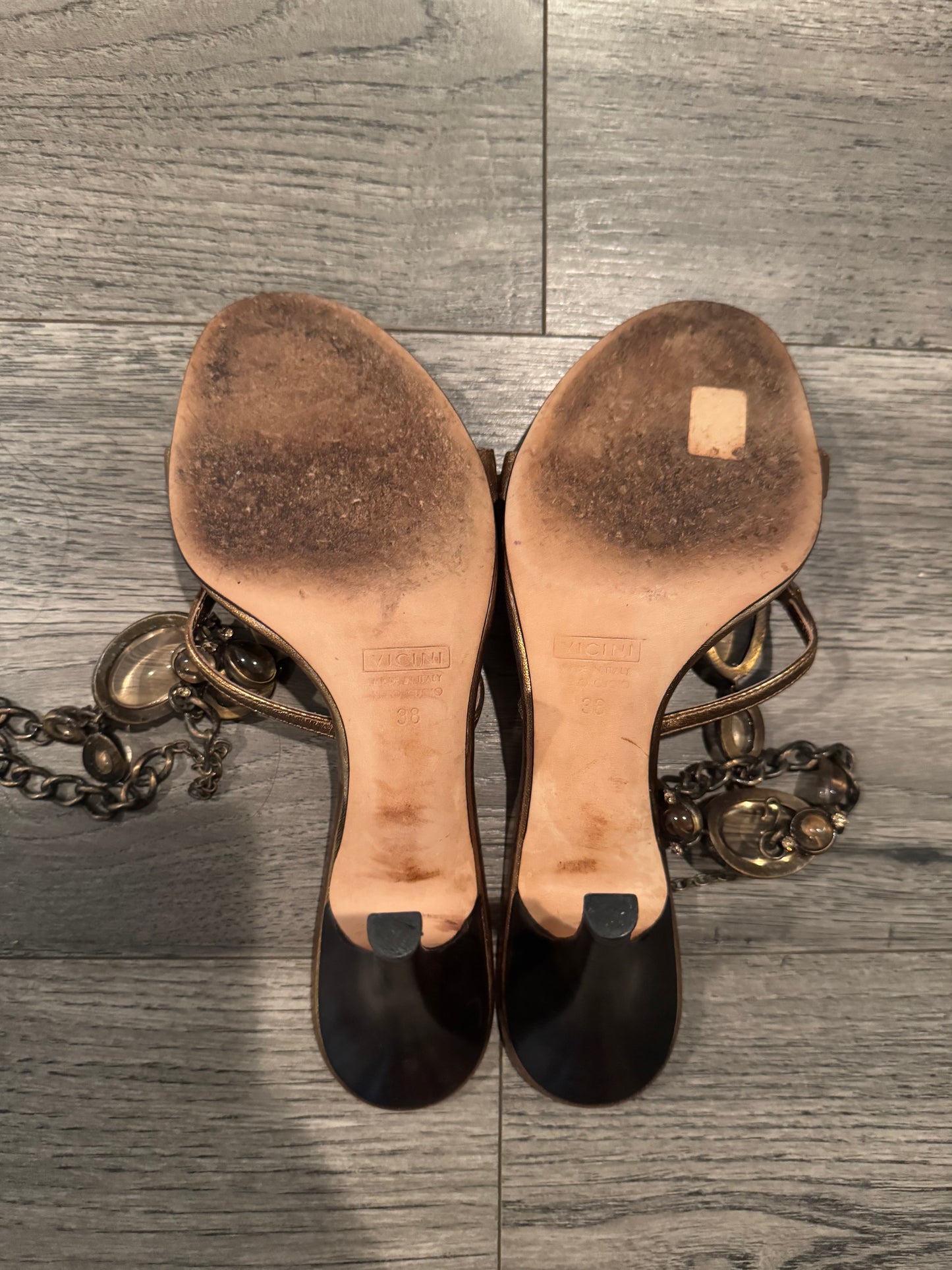 Giuseppe Zanotti gold jeweled heels