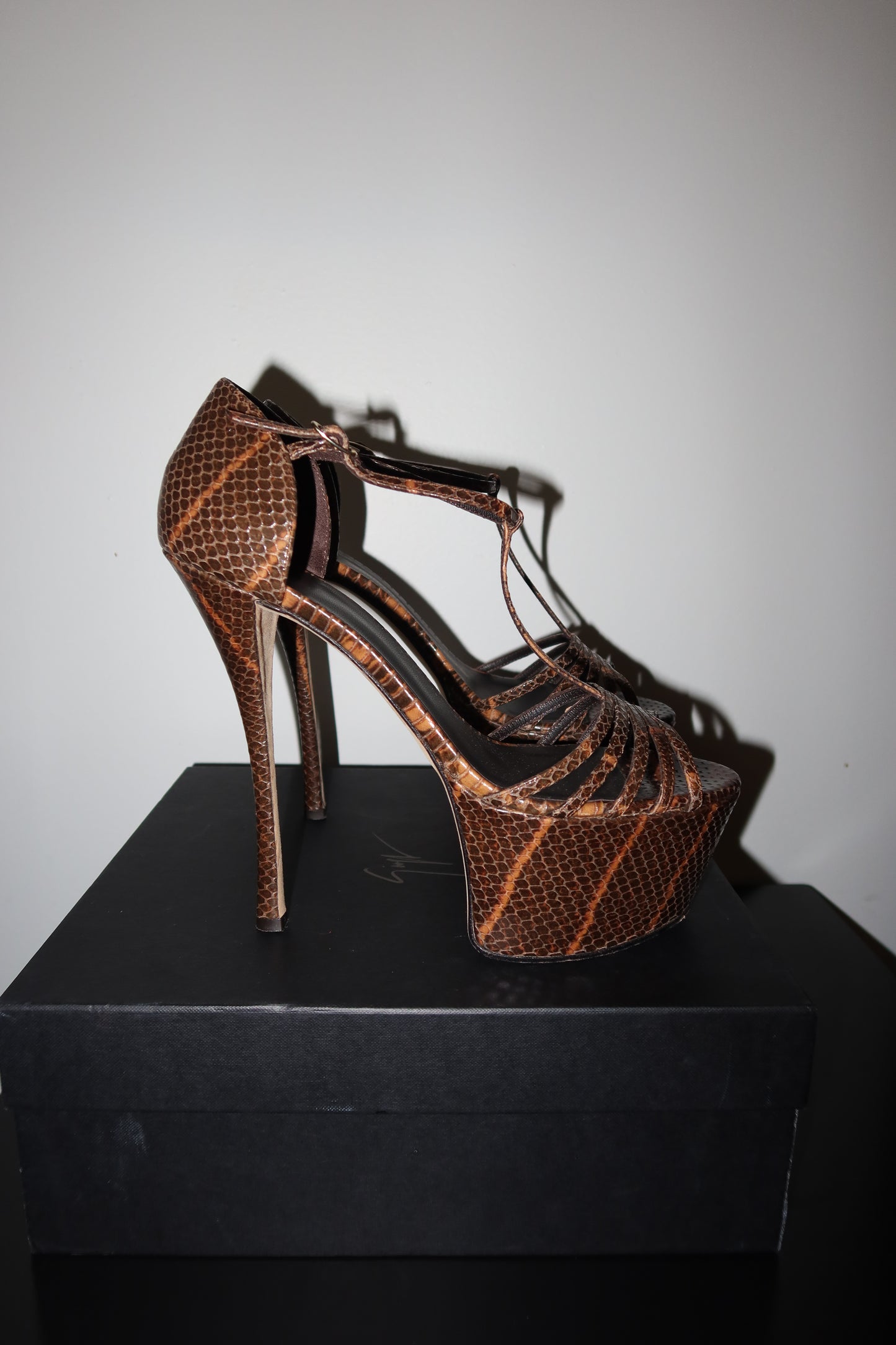 Giuseppe Zanotti Python Leather Sasha Platforms