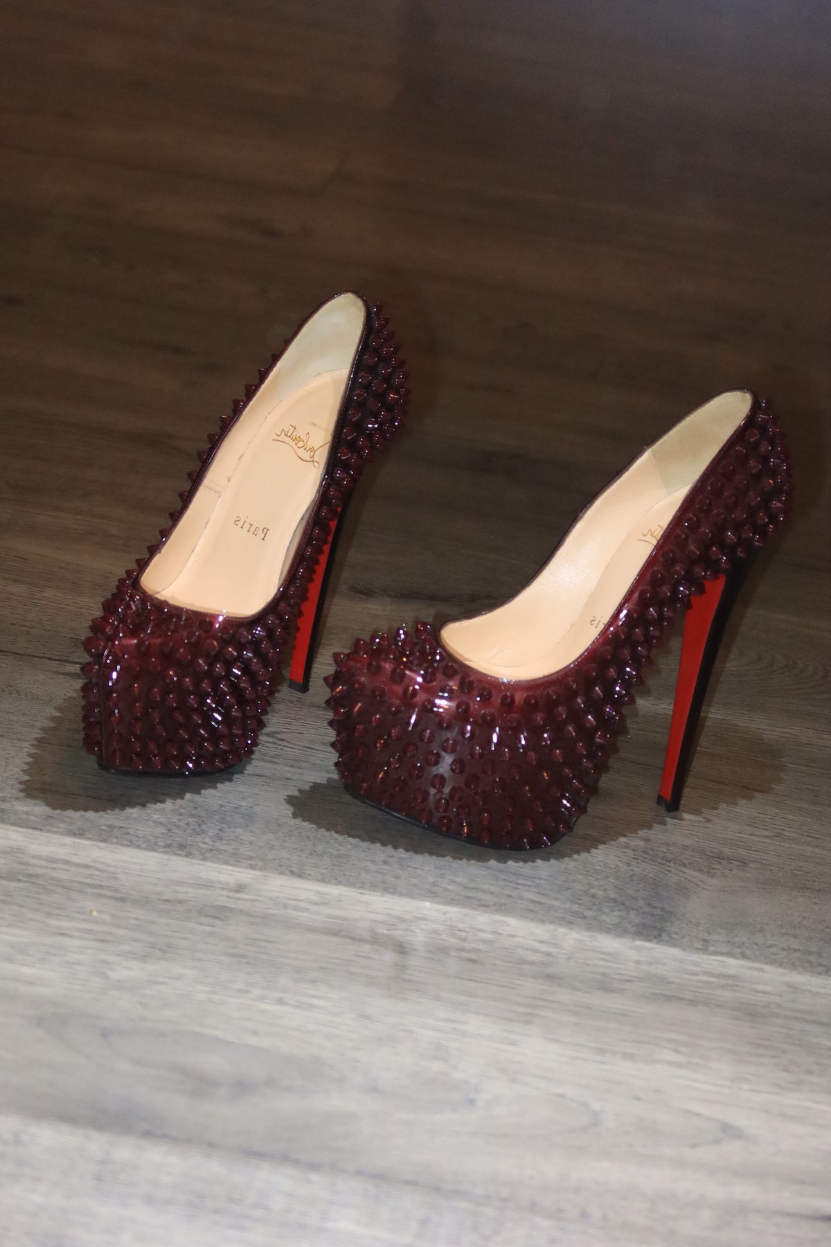 Christian Louboutin daffodile 160mm spiked pumps patent leather circa 2011