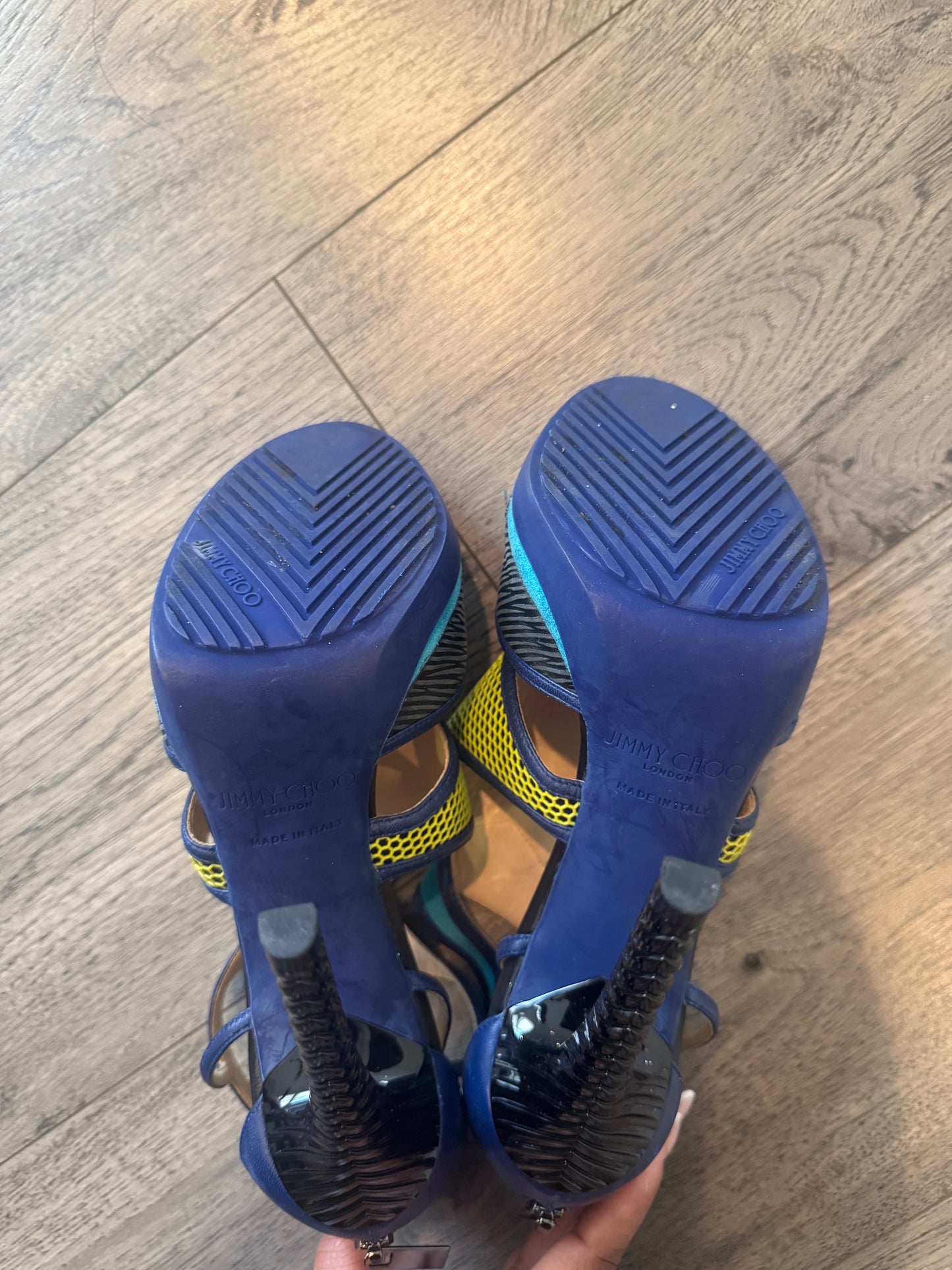 Jimmy choo multicolor honeycomb heels