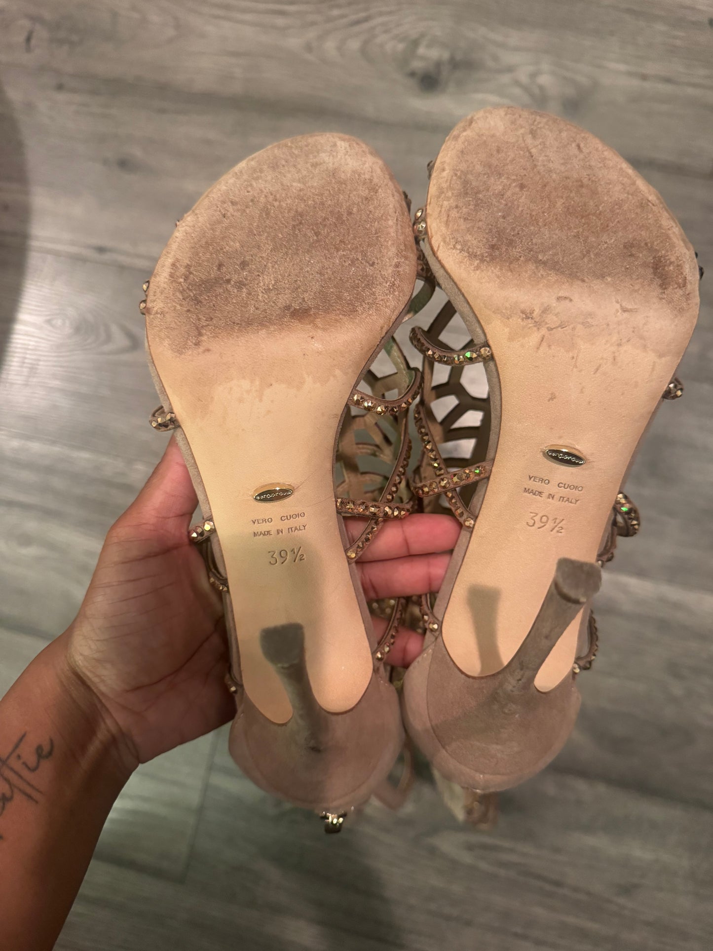 Sergio Rossi Swarovski crystal gladiator heels