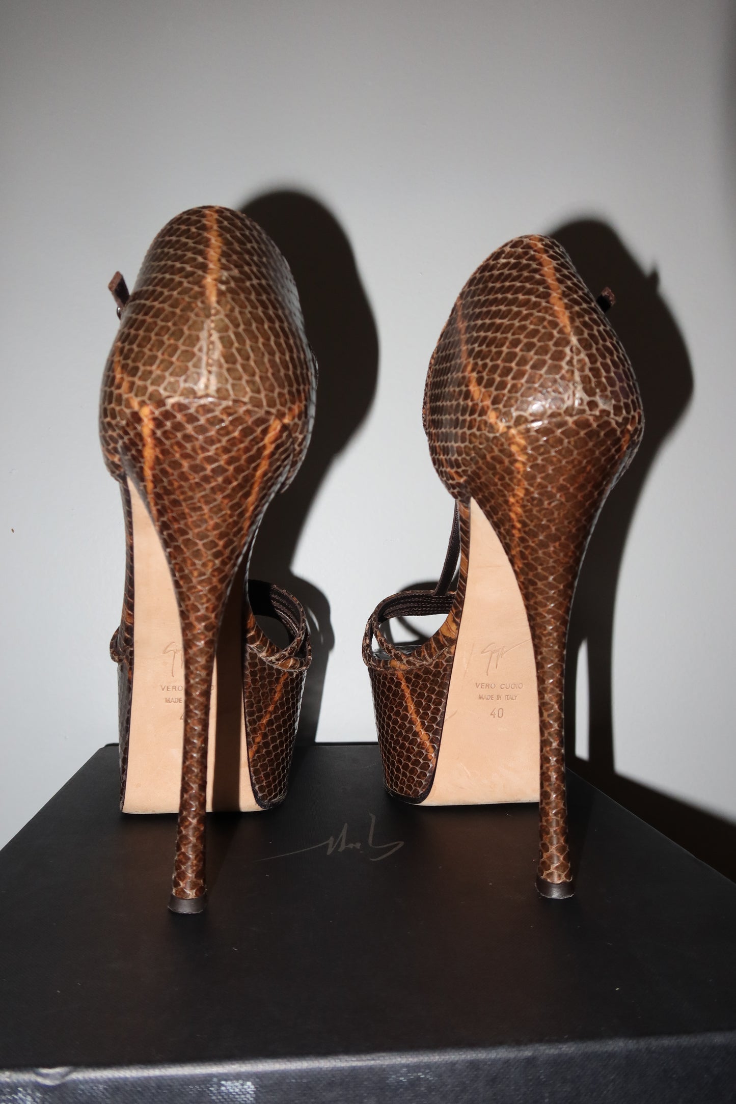 Giuseppe Zanotti Python Leather Sasha Platforms