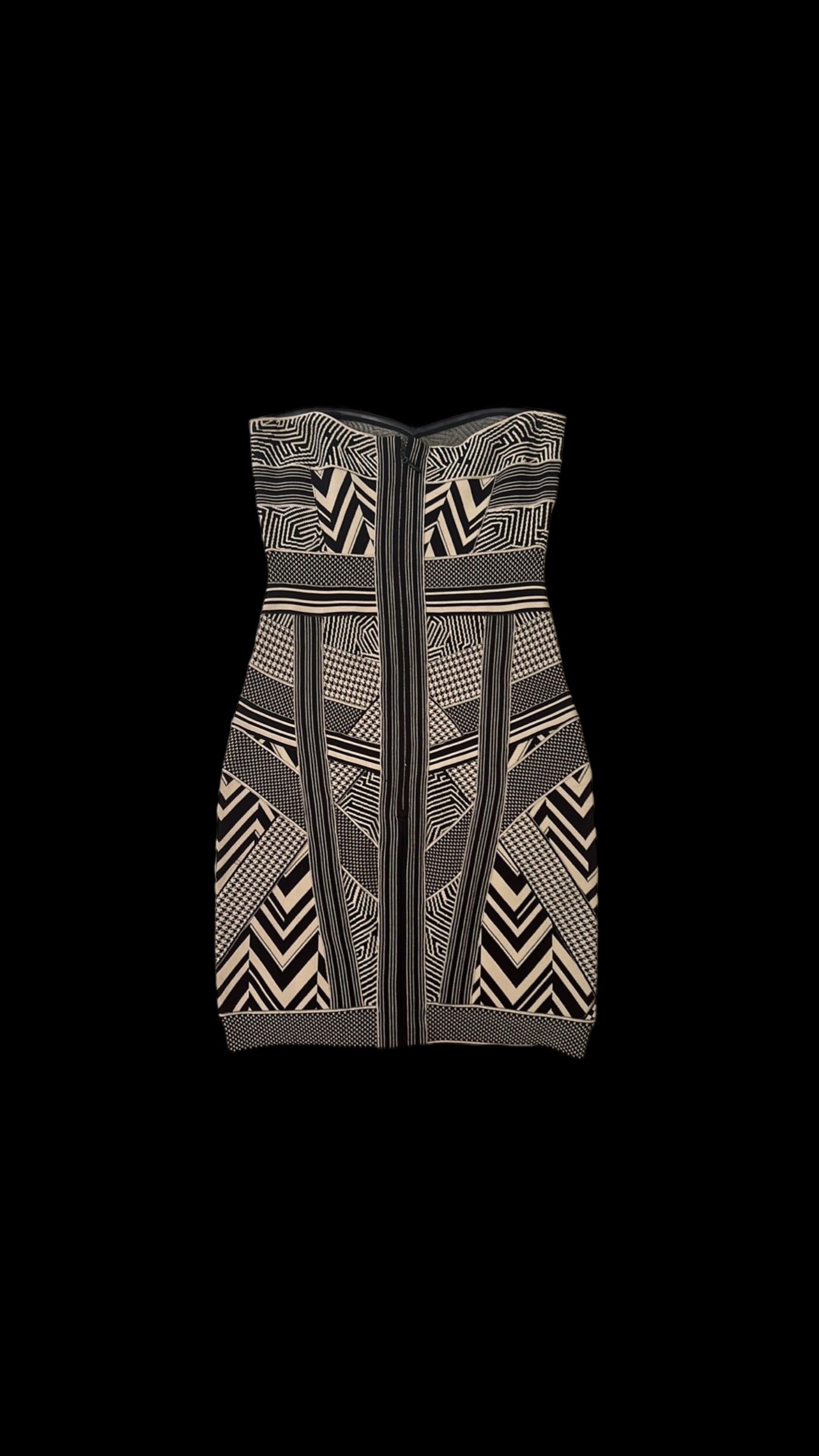 Herve Leger Geometric Jacquard Bandage Dress