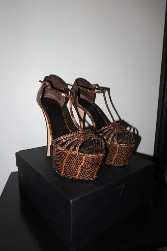 Giuseppe Zanotti Python Leather Sasha Platforms