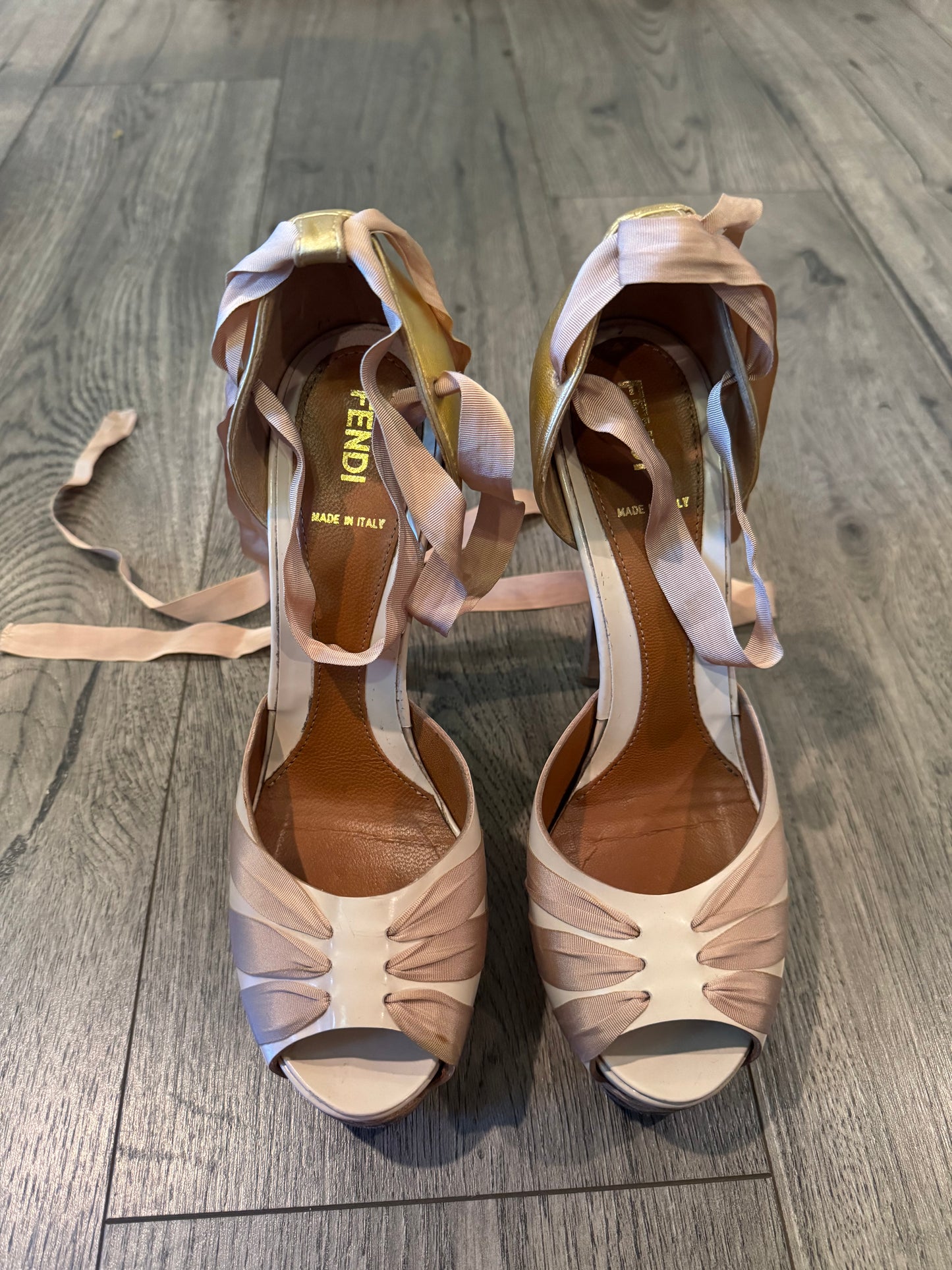Fendi nutcracker lace up heels