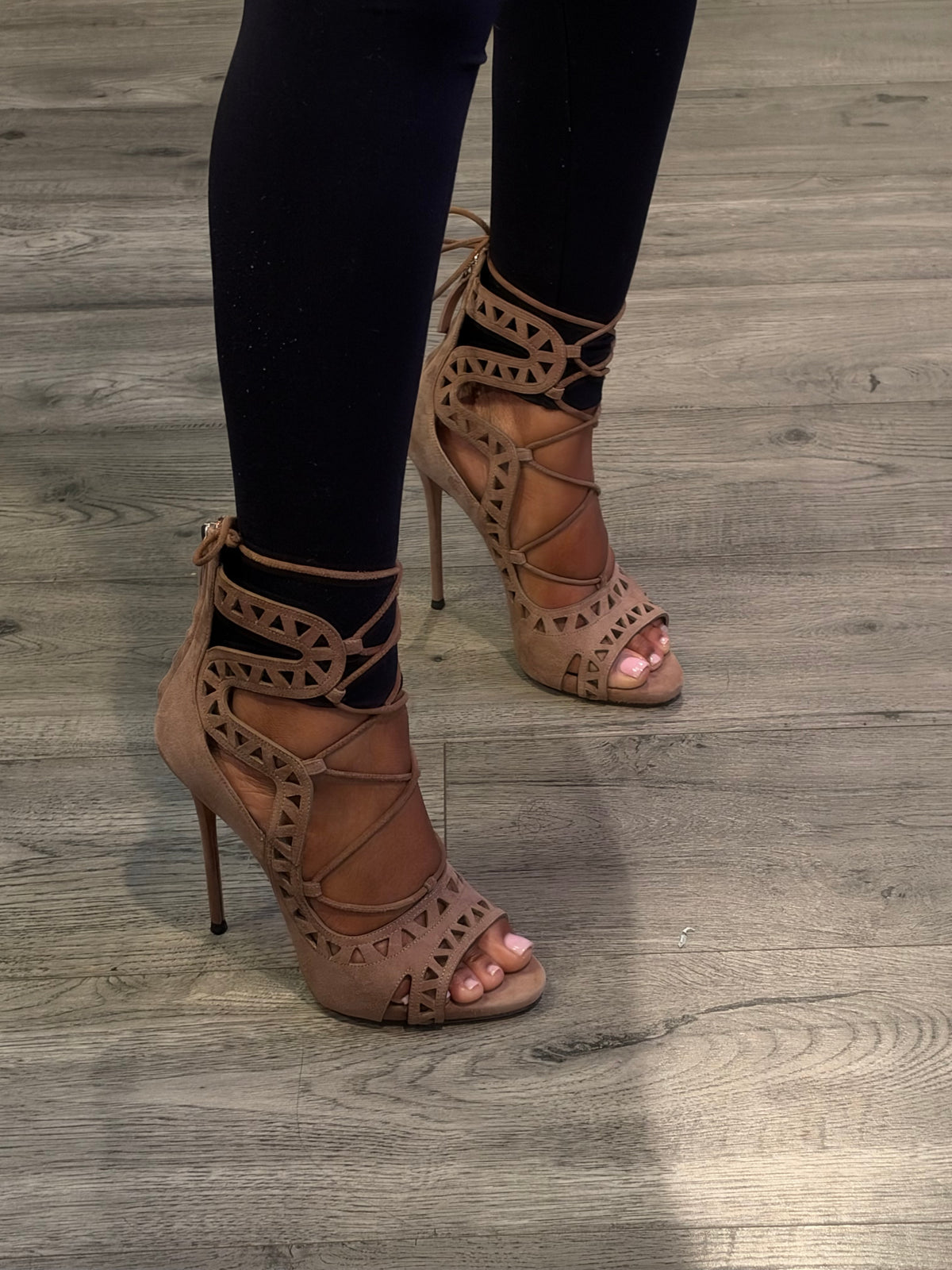 Giuseppe Zanotti cut out suede heels