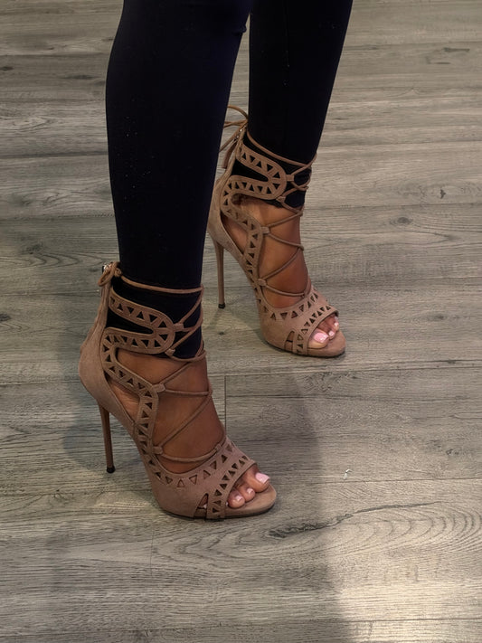 Giuseppe Zanotti cut out suede heels