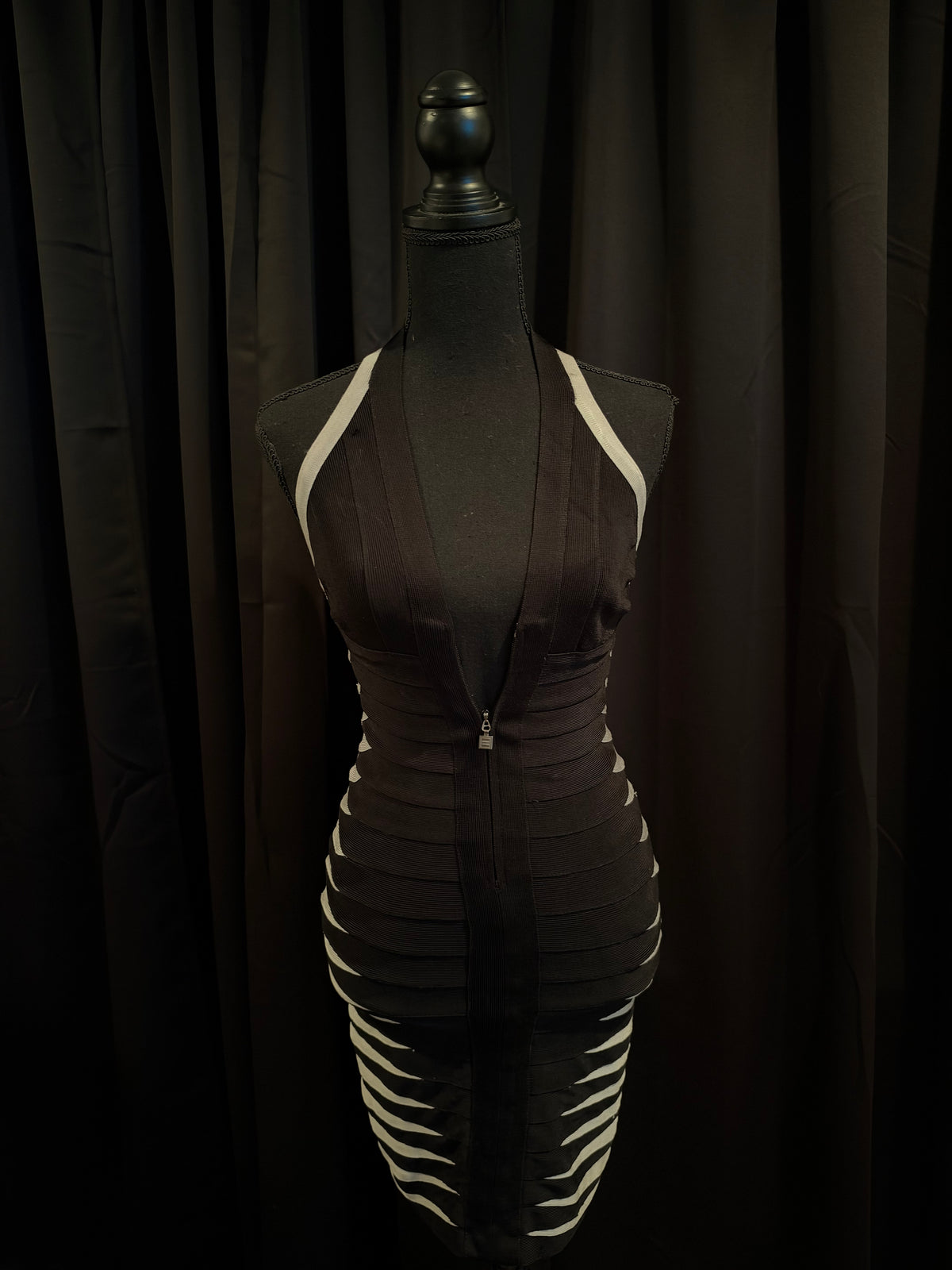Herve Leger midi halter bodycon dress