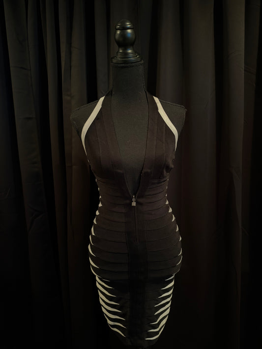 Herve Leger midi halter bodycon dress