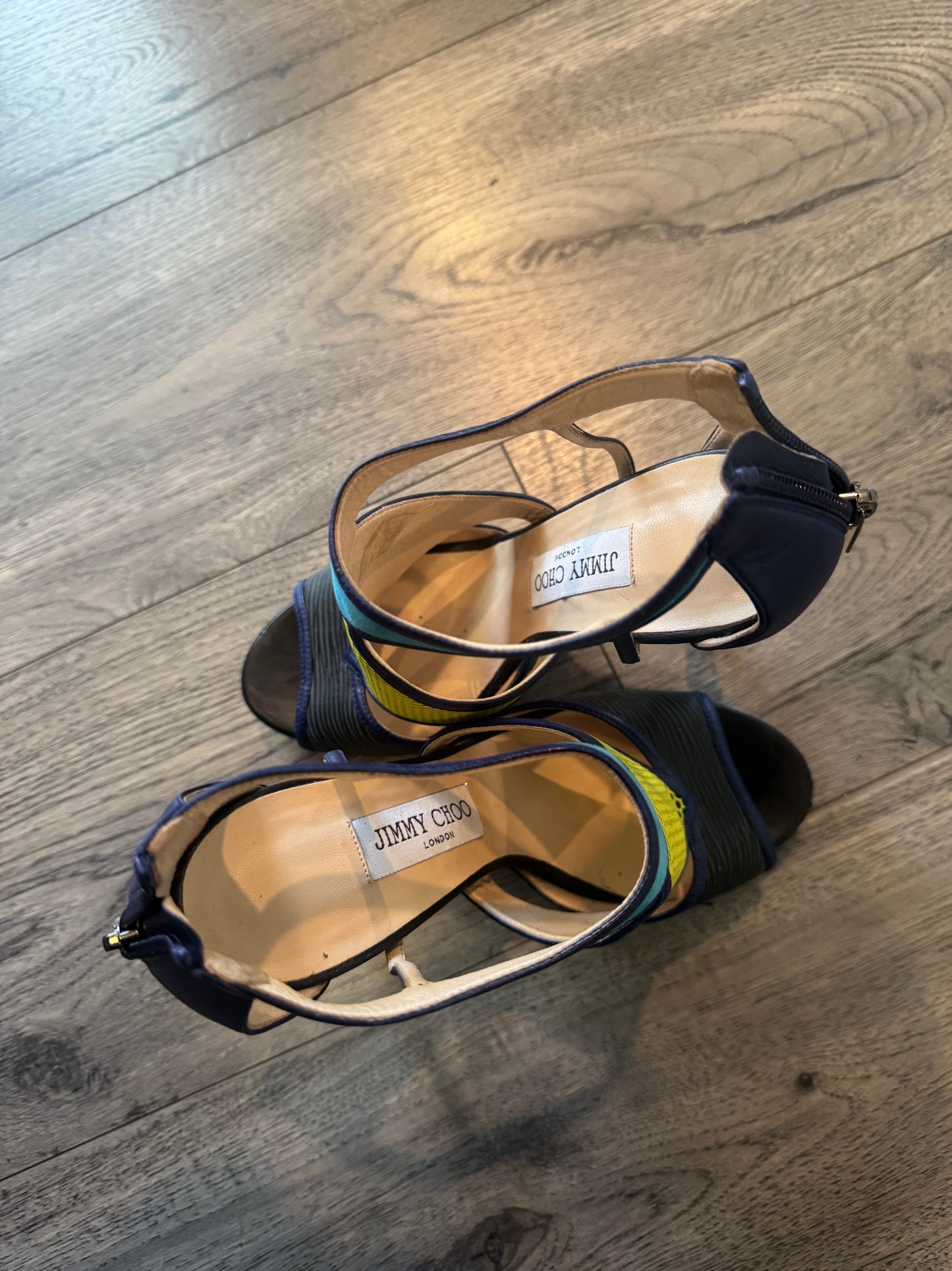 Jimmy choo multicolor honeycomb heels