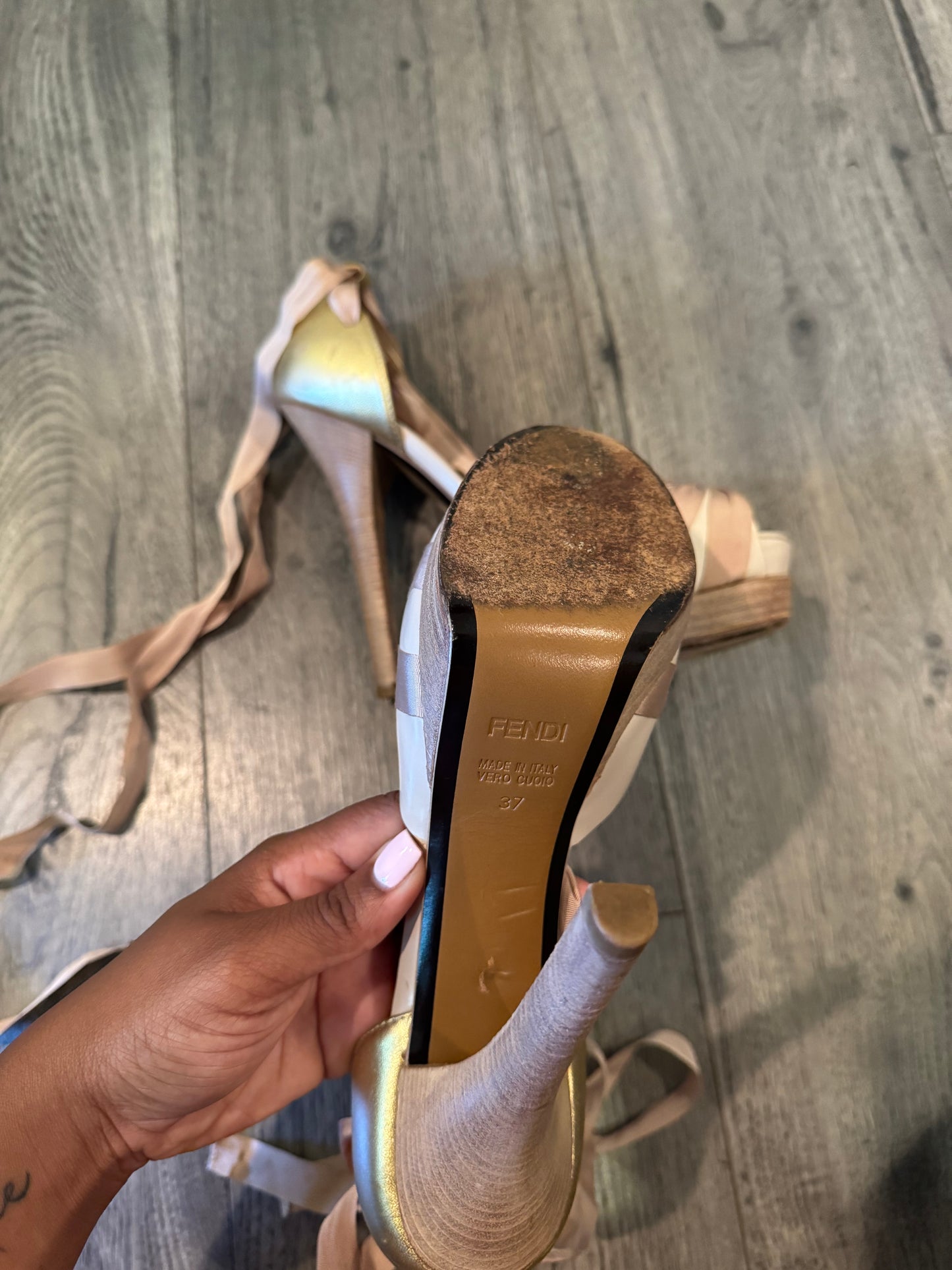 Fendi nutcracker lace up heels
