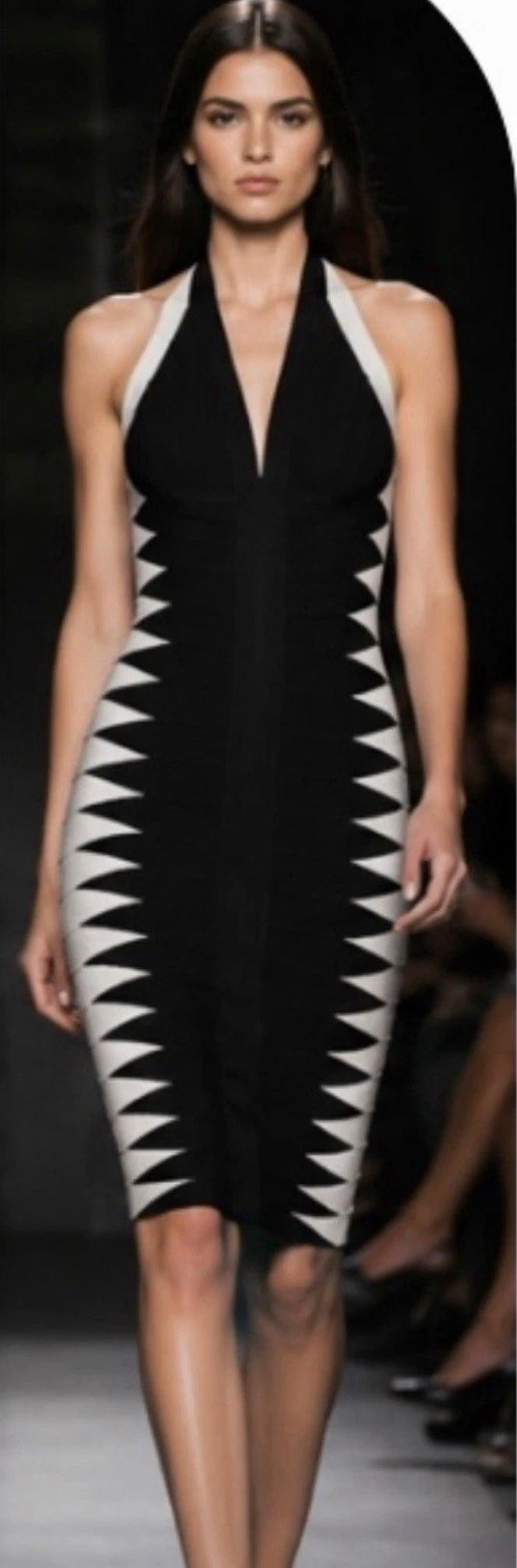Herve Leger midi halter bodycon dress