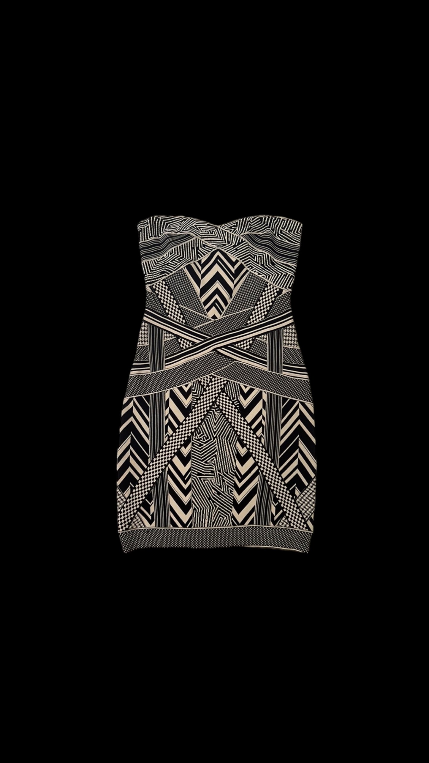 Herve Leger Geometric Jacquard Bandage Dress